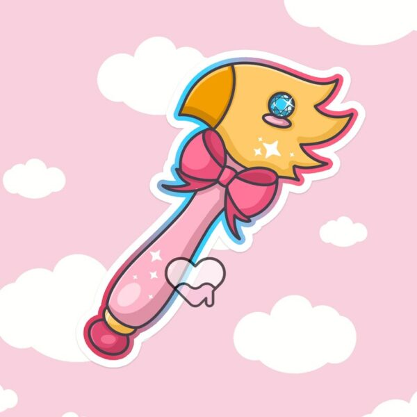 A graphic of Magical Girl Avian Wand Sticker available on HeckinMagical.com