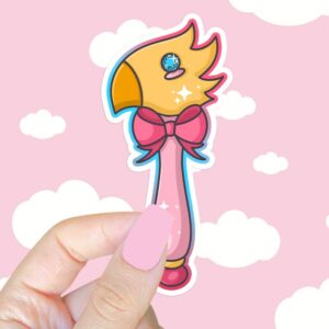 A graphic of Magical Girl Avian Wand Sticker available on HeckinMagical.com