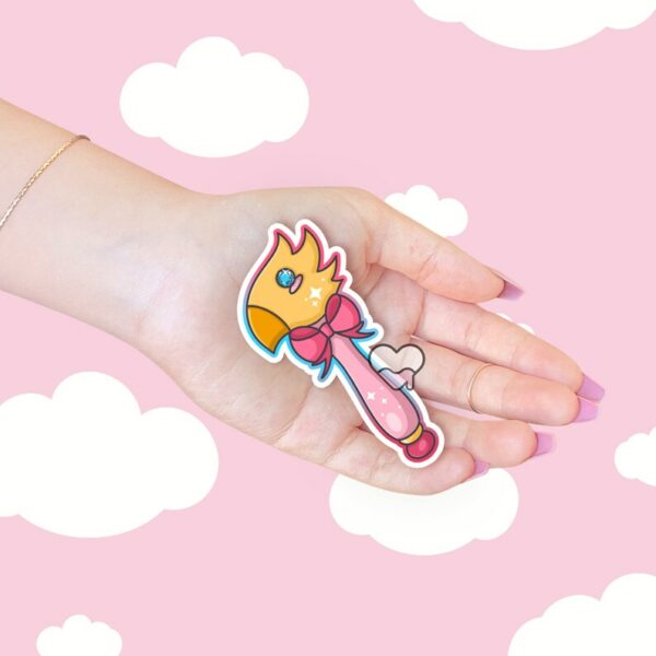 A graphic of Magical Girl Avian Wand Sticker available on HeckinMagical.com