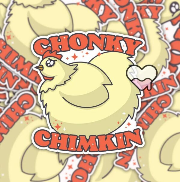 A graphic of Chonky Chimkin Sticker available on HeckinMagical.com