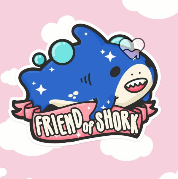 A graphic of Friend Of Shork Sticker available on HeckinMagical.com