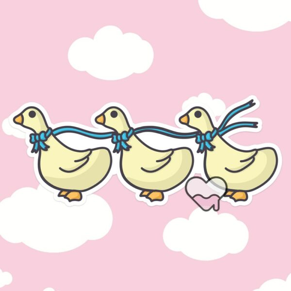 A graphic of Goose Parade Sticker available on HeckinMagical.com