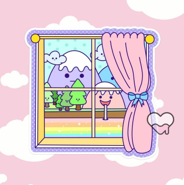 A graphic of Happy Window Sticker available on HeckinMagical.com