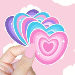 A graphic of Heart Ribbon Stickers available on HeckinMagical.com