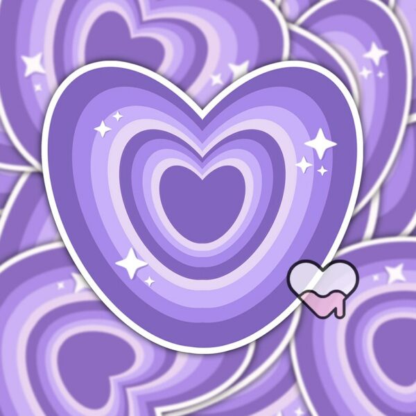 A graphic of Heart Ribbon Stickers available on HeckinMagical.com