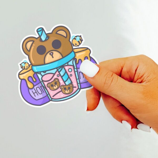 A graphic of Honey Bear Juice Sticker available on HeckinMagical.com