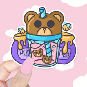 A graphic of Honey Bear Juice Sticker available on HeckinMagical.com