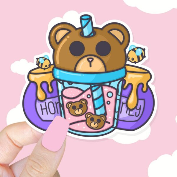 A graphic of Honey Bear Juice Sticker available on HeckinMagical.com