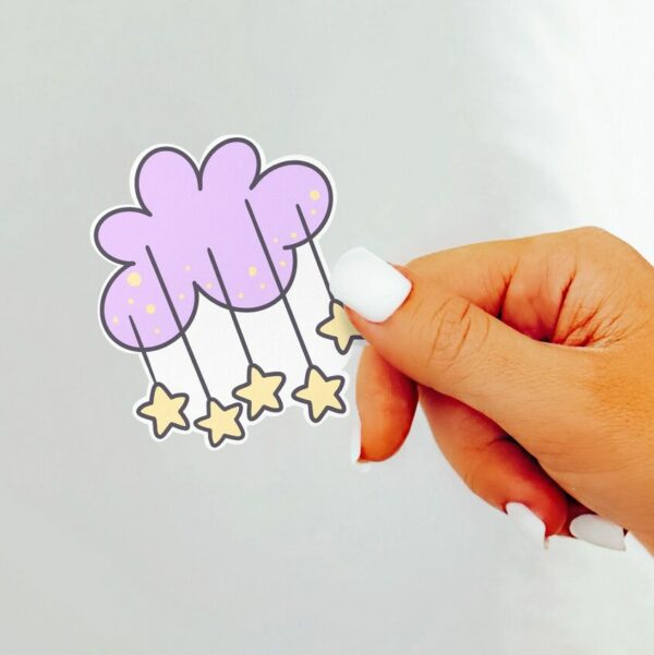 A graphic of Lavender Star Cloud Sticker available on HeckinMagical.com