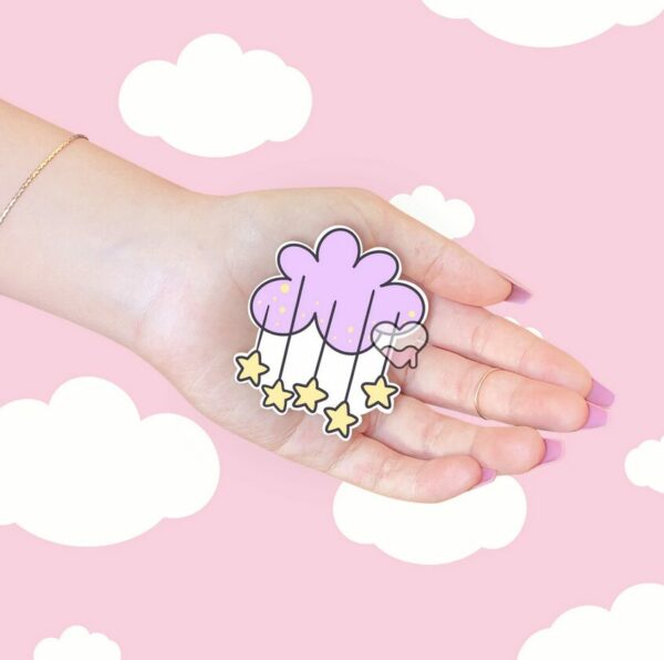 A graphic of Lavender Star Cloud Sticker available on HeckinMagical.com