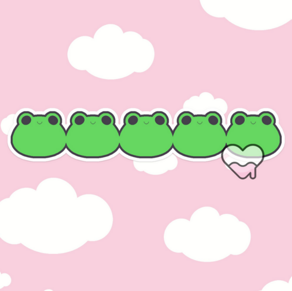 A graphic of Long Froggies Green Sticker available on HeckinMagical.com