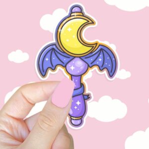 A graphic of Magical Girl Bat Wand Sticker available on HeckinMagical.com