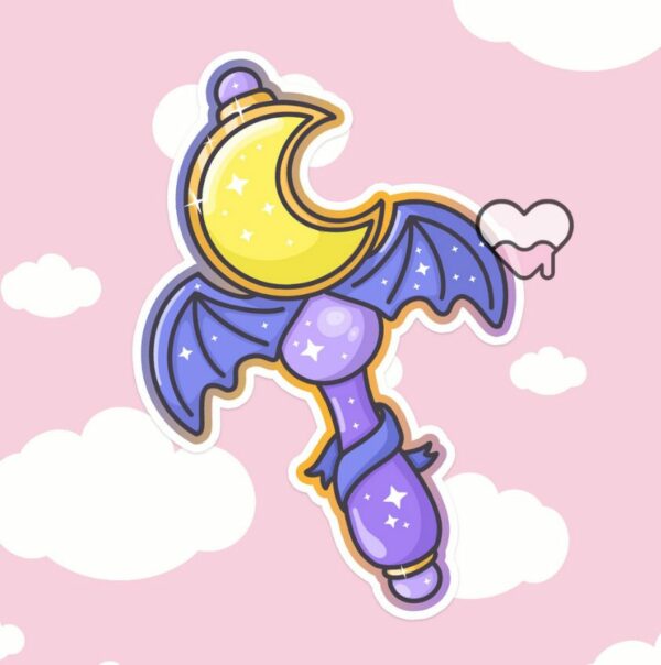 A graphic of Magical Girl Bat Wand Sticker available on HeckinMagical.com