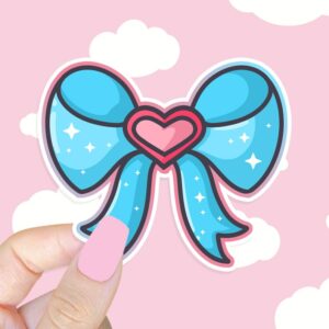 A graphic of Magical Girl Heart Bow Sticker available on HeckinMagical.com