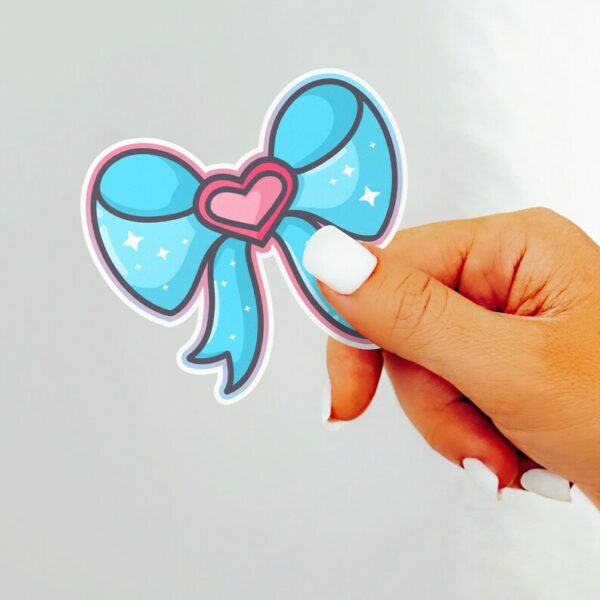 A graphic of Magical Girl Heart Bow Sticker available on HeckinMagical.com