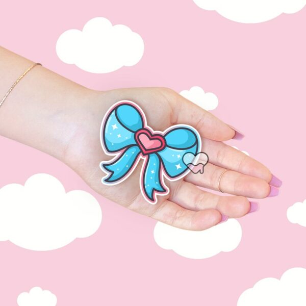 A graphic of Magical Girl Heart Bow Sticker available on HeckinMagical.com