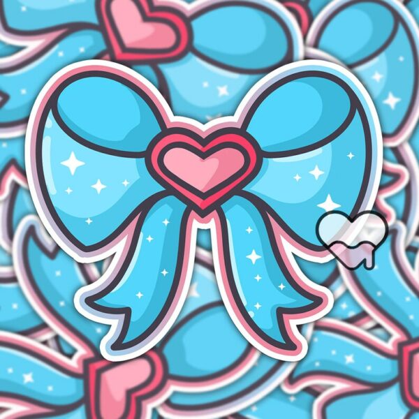 A graphic of Magical Girl Heart Bow Sticker available on HeckinMagical.com