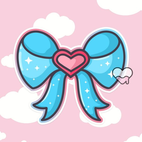 A graphic of Magical Girl Heart Bow Sticker available on HeckinMagical.com