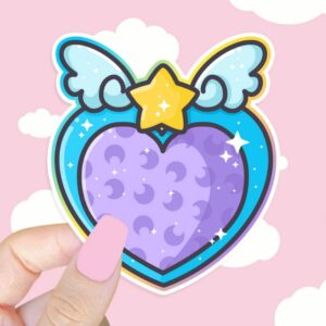 A graphic of Magical Girl Moon Shield Sticker available on HeckinMagical.com