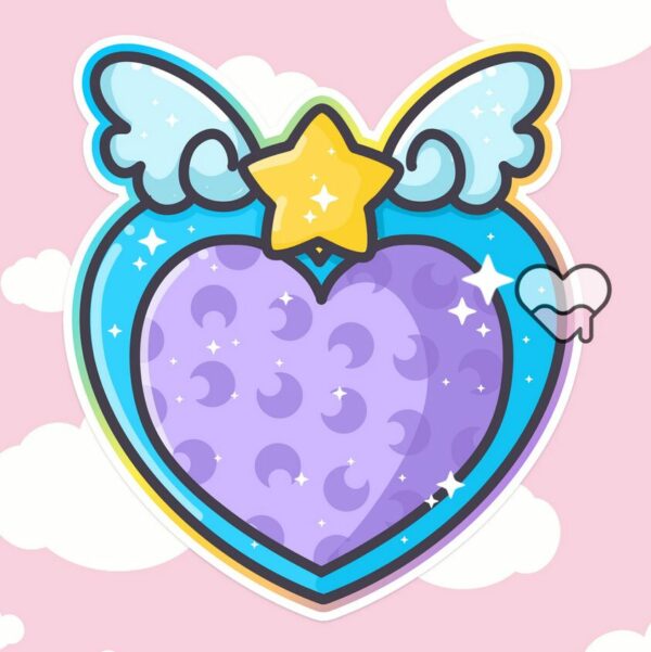 A graphic of Magical Girl Moon Shield Sticker available on HeckinMagical.com