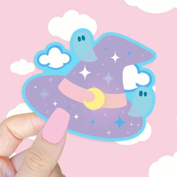 A graphic of Pastel Witches Hat Sticker available on HeckinMagical.com