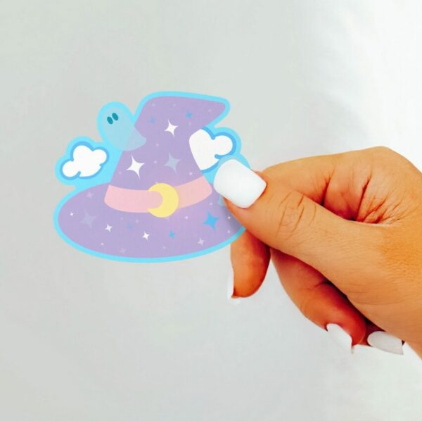 A graphic of Pastel Witches Hat Sticker available on HeckinMagical.com