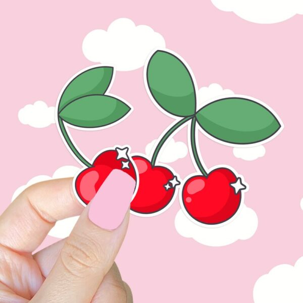 A graphic of Red Cherries Sticker available on HeckinMagical.com