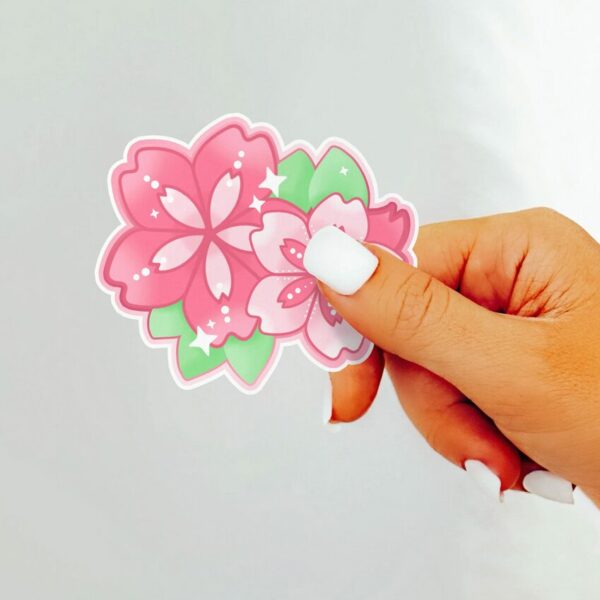 A graphic of Sakura Flowers Sticker available on HeckinMagical.com