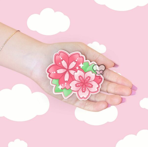 A graphic of Sakura Flowers Sticker available on HeckinMagical.com