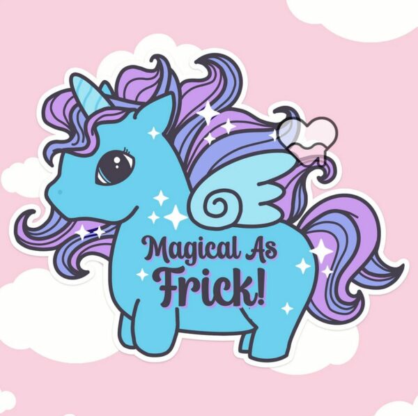 A graphic of Magical As Frick Sticker available on HeckinMagical.com