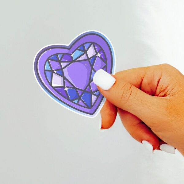 A graphic of Sparkle Heart Gem Sticker available on HeckinMagical.com