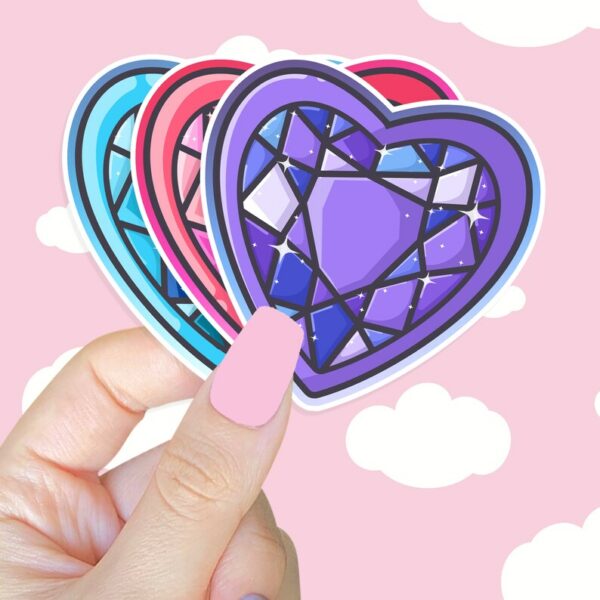 A graphic of Sparkle Heart Gem Sticker available on HeckinMagical.com