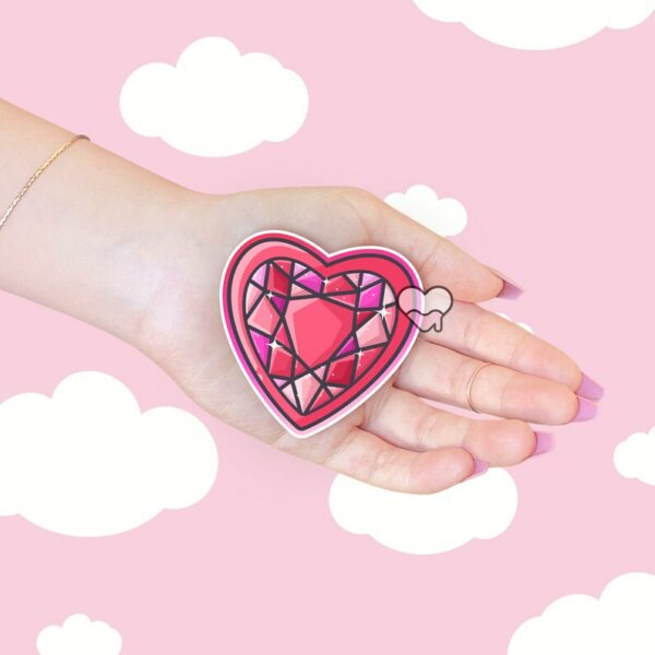 A graphic of Sparkle Heart Gem Sticker available on HeckinMagical.com