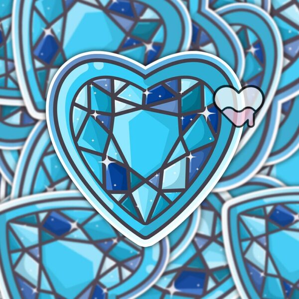 A graphic of Sparkle Heart Gem Sticker available on HeckinMagical.com