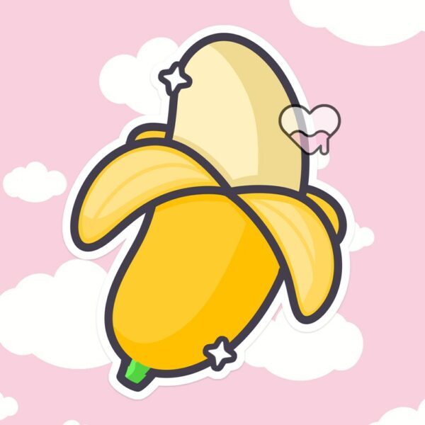 A graphic of Sparkle Thick Banana Sticker available on HeckinMagical.com