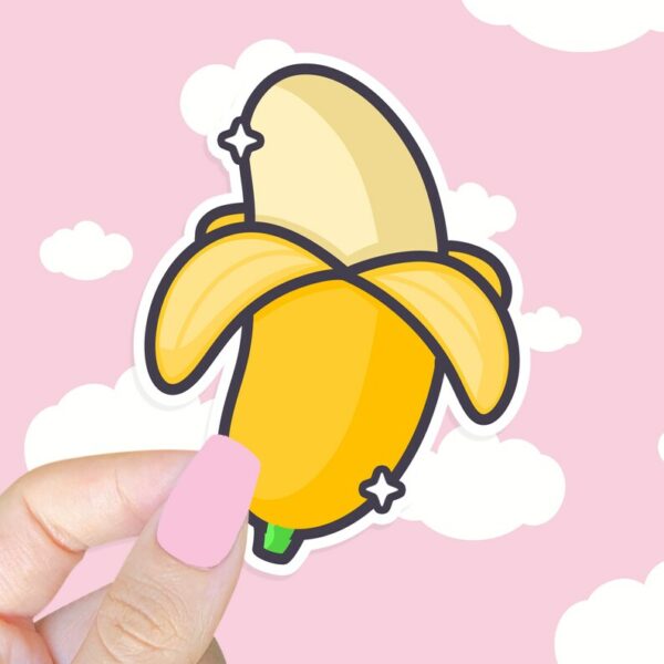 A graphic of Sparkle Thick Banana Sticker available on HeckinMagical.com