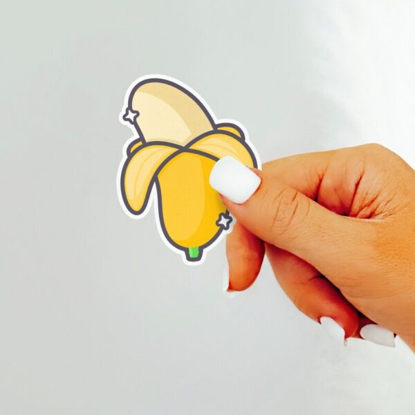 A graphic of Sparkle Thick Banana Sticker available on HeckinMagical.com