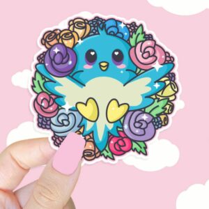 A graphic of Spring Blue Bird Sticker available on HeckinMagical.com