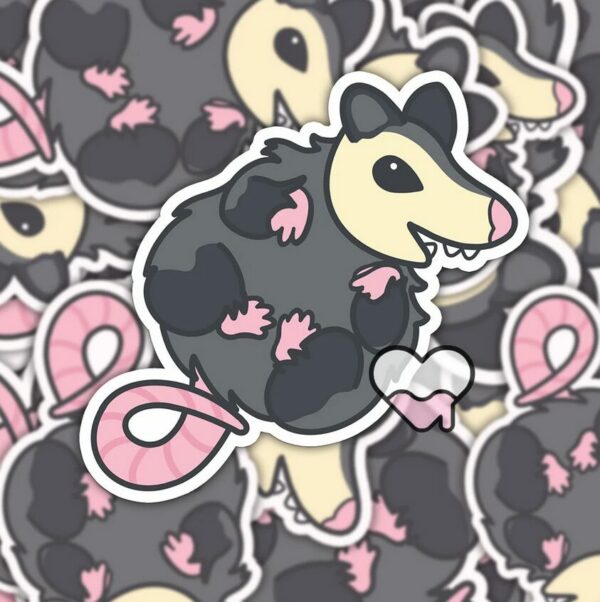 A graphic of Squishy Possum Sticker available on HeckinMagical.com