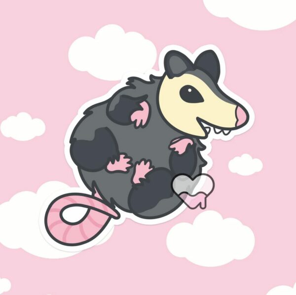 A graphic of Squishy Possum Sticker available on HeckinMagical.com