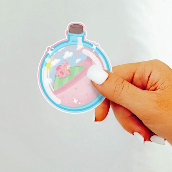 A graphic of Strawberry Milk Potion Sticker available on HeckinMagical.com