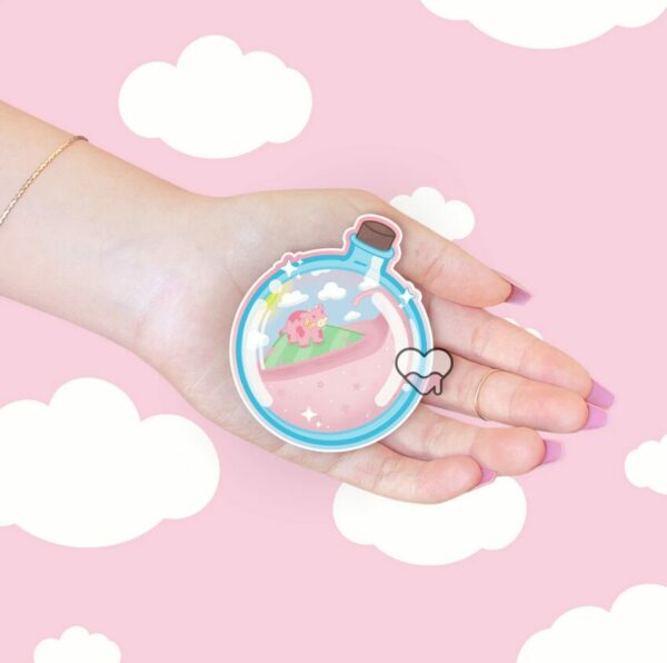 A graphic of Strawberry Milk Potion Sticker available on HeckinMagical.com