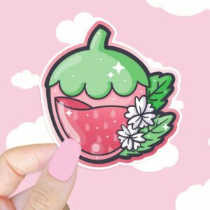 A graphic of Strawberry Juice Sticker available on HeckinMagical.com