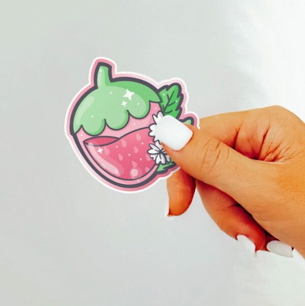 A graphic of Strawberry Juice Sticker available on HeckinMagical.com