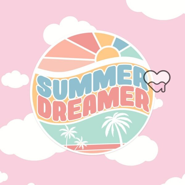 A graphic of Summer Dreamer Sticker available on HeckinMagical.com