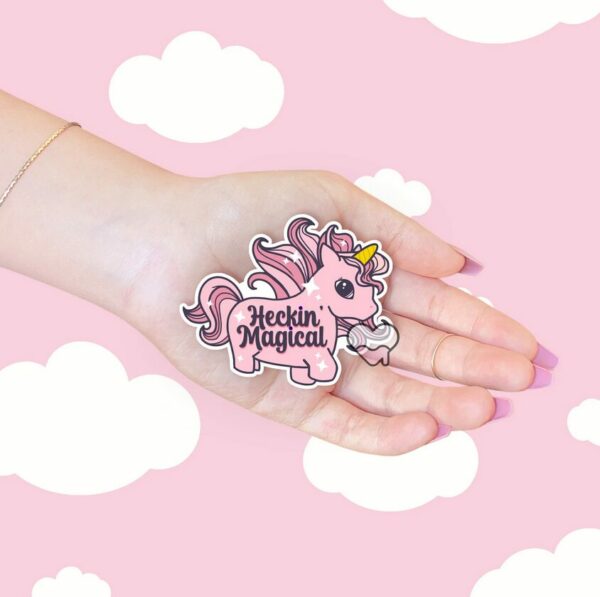 A graphic of Heckin Magical Unicorn Sticker available on HeckinMagical.com