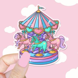 A graphic of Pastel Kawaii Carousel Sticker available on HeckinMagical.com