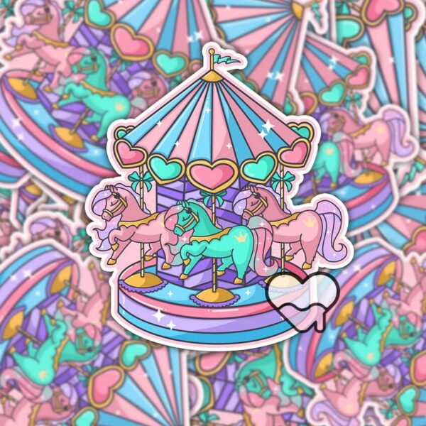 A graphic of Pastel Kawaii Carousel Sticker available on HeckinMagical.com