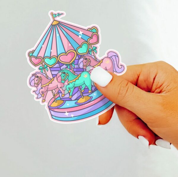 A graphic of Pastel Kawaii Carousel Sticker available on HeckinMagical.com