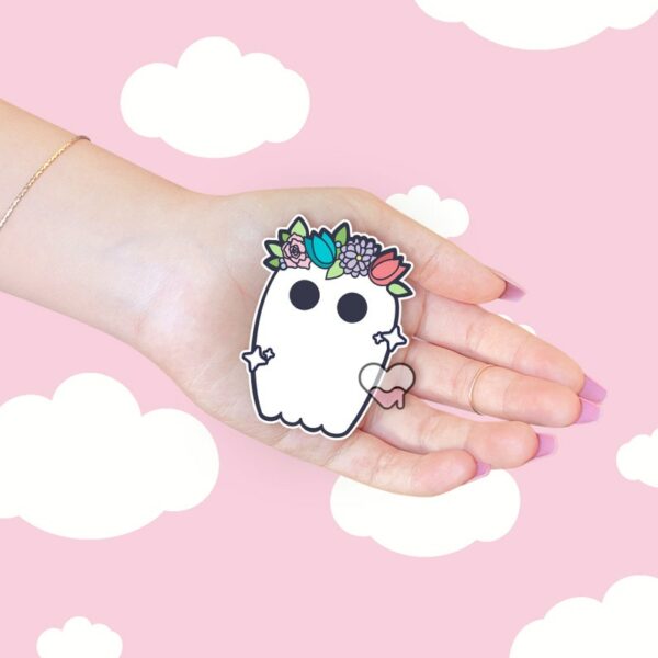 A graphic of Bootiful Ghost Sticker available on HeckinMagical.com